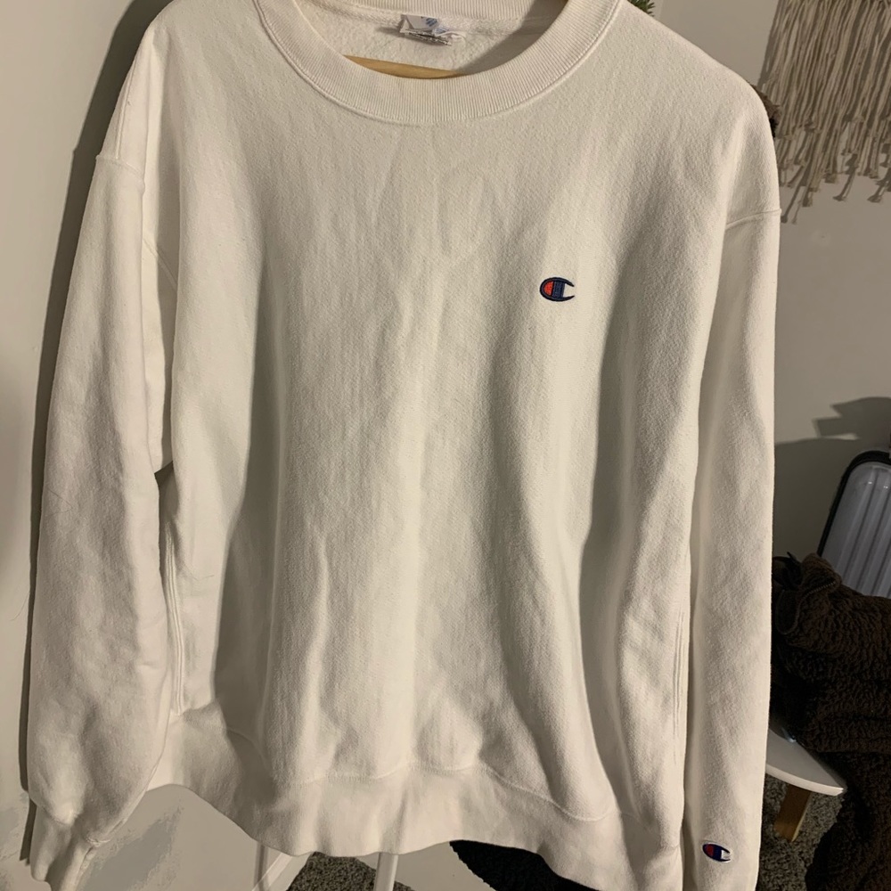 White Champion Crewneck